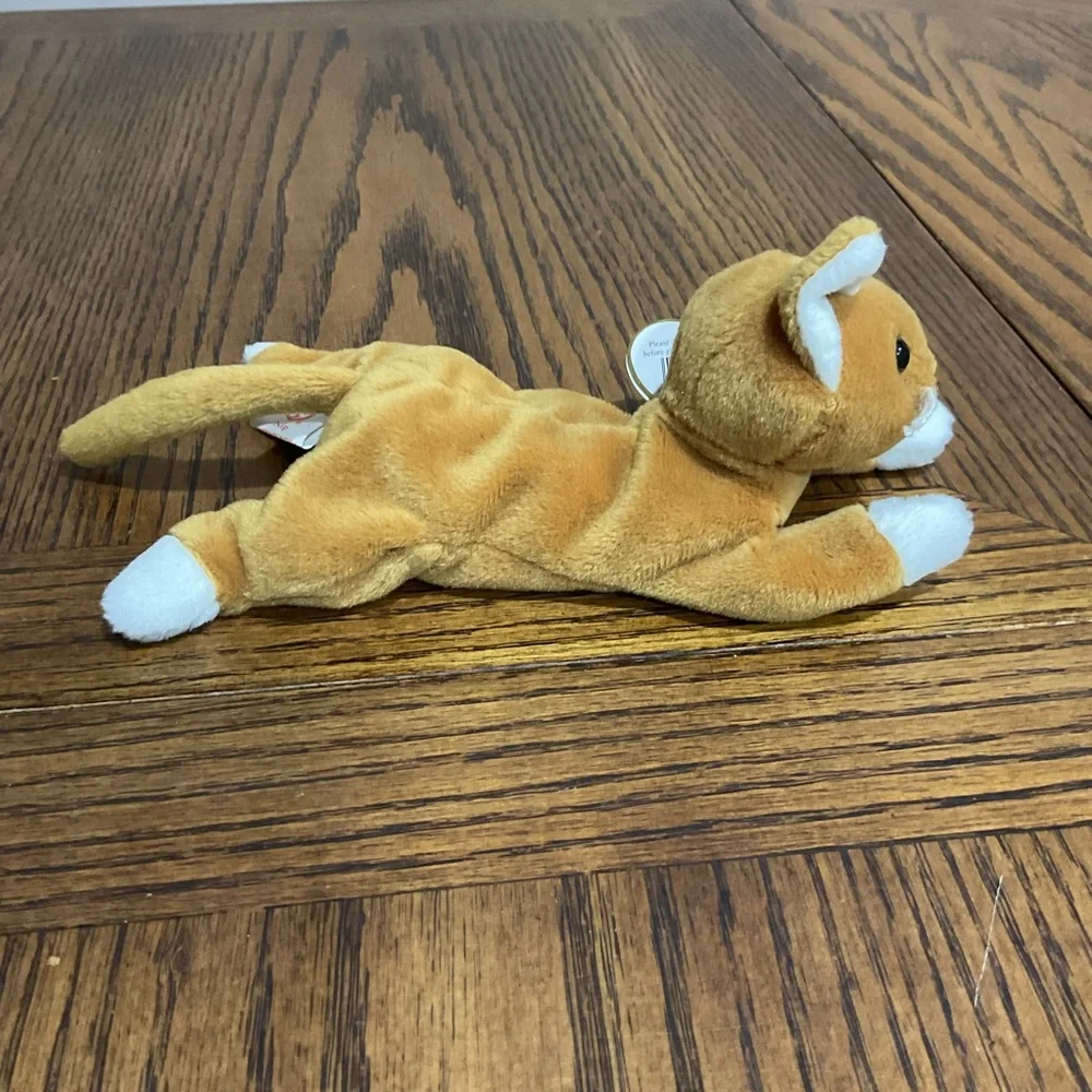 Adorable Ty Beanie Babies Nip Cat 🐈 Plush - Tan and White